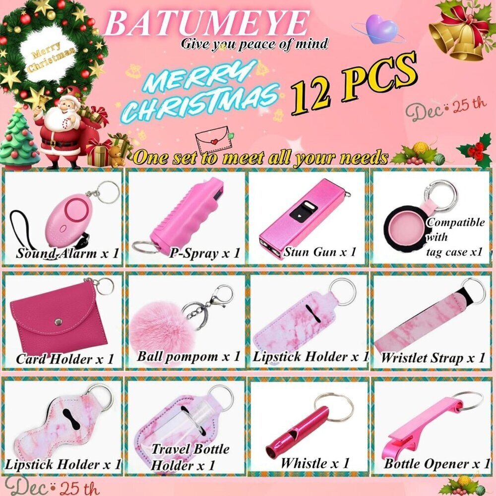 Keychain Set Women Pink Multiple Functions Travel Gift - Picture 3 of 9
